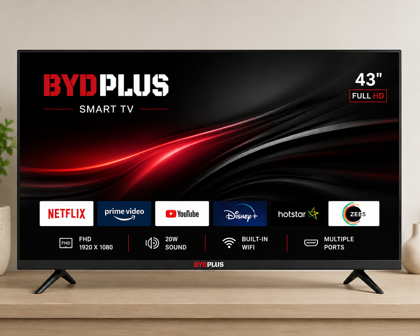 BYDPLUS 43 inch Smart TV (FHD)